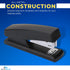 1InTheOffice Half Strip Stapler, Heavy Duty Desk Stapler, Office Stapler, Black, 20 Sheets Capacity, 3 Pack...