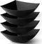 Posh Setting Square Plastic Serving Bowls, Medium Black Plastic Bowls for Salad, Disposable Serving Bowls for Party, Snack, Buffet, Chips, or Sala...