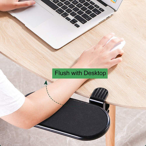 Ergonomic Desk Clamp On Mouse Platform Extension Attachable Elbow Arm Rest Mouse Pad Tray Under Desk (Small Tray)...