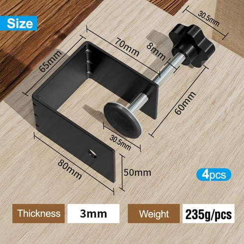 JEEJINYAN® 4 Pcs C Clamps, Drawer Front Installation Clamps, Cold-Rolled Steel Clamps for Woodworking, Can Be Used as Door Installation Tools and ...