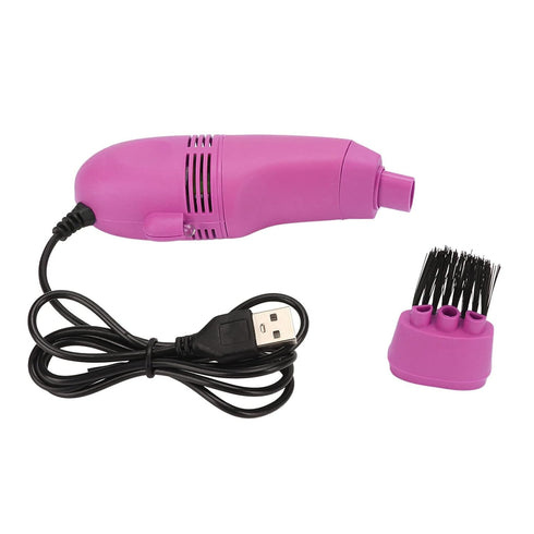 Mini Nail Dust Vacuum, Desktop Vacuum Cleaner Large Suction Brush Head Prevent Heating for Crumbs (Blue)...