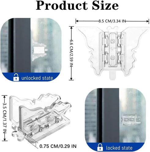 5 PCS Sliding Door Lock Durable Sliding Door Child Lock Child Safety Sliding Glass Door Lock No Drill Toddler Childproof Slider Door Window Stop f...