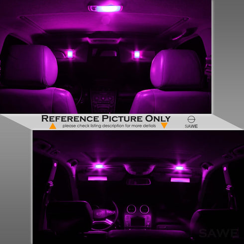 168 194 2825 T10 W5W 5050 5-SMD LED License Plate Dome Map Lights Bulbs (20 pieces) (Pink/Purple)...