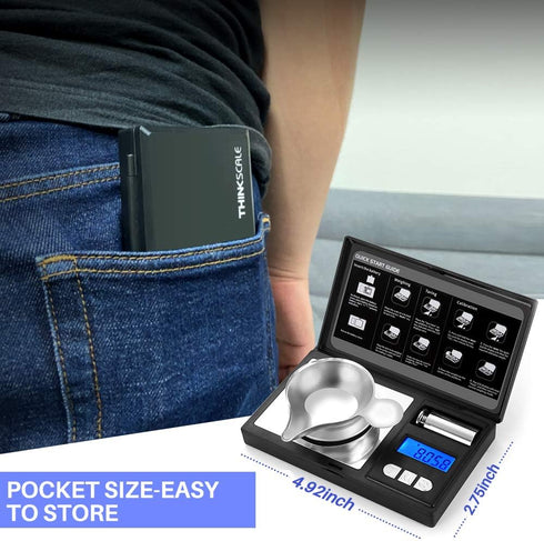 THINKSCALE Milligram Scale, 50g/0.001g Digital Jewelry Scale, Micro Gram Scale for Powder, Medicine, Gold, Gem, Reloading, Mg Scale 6 Units, Tare,...