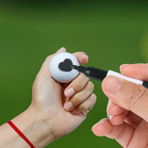 50 Pcs Mini Permanent Markers with Cap Clips Golf Ball Marker Pen Dry Erase Markers with Triangle Hook Golf Keychain Clips for Badge Black Ink Pen...