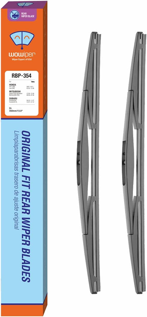 Genuine Rear Wiper Blades for Honda CRV CR-V 2007 2008 2009 2010 2011, 14"+14" (2 Pack) OEM 76730-SFA-003, Compatible for Honda Fit Pilot/Subaru T...