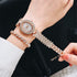 CdyBox Women Luxury Crystal Bracelet Watch Oval Dial Analog Quartz Wristwatch Girls Bangle Jewelry Watches Set (Rose gold)...