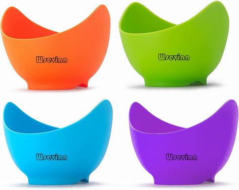 Poached Egg Cooker, Egg Poachers Silicone Egg Poacher Cups with Ring Standers, Non Stick Egg Poaching Cup for Microwave Stovetop Air Fryer Egg Coo...