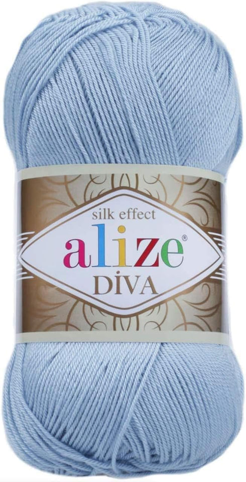 4 Balls Hand Knitting Yarn 100% Microfiber Acrylic Yarn Alize Diva Silk Effect Thread Crochet Art Lace Craft Lot of 4 skeins 400gr 1532yds (350).....
