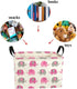 Elephant Print Rectangular Storage Bin Shelf Basket Canvas Fabric Toy Box,Waterproof Coating Nursery Hamper with Handles,Gift Basket for Home,Offi...