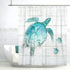 SUMGAR Blue Ocean Shower Curtains for Bathroom Stall Rv Coastal Beach Decoration Teal Sea Turtle Curtain Set with Hooks, 72 x 72 inch...