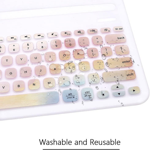 WYGCH- Ultra Thin Silicone Keyboard Cover Compatible with Logitech K480 Multi-Device Keyboard Protcetive Skin-Pink Ink...