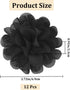 GORGECRAFT 12Pcs 3D Chiffon Flower Black Mesh Fabric Flowers Sewing Fabric Appliques Headband Embellishments Ornament Accessories Chiffon Lace Flo...