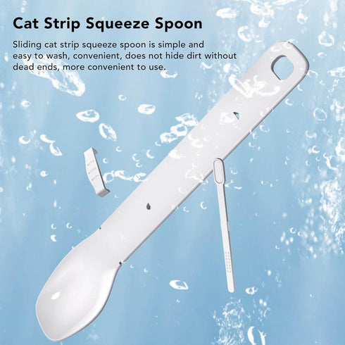 Sliding Cat Strip Squeeze Spoon, Multifunctional Cat Treat Feeding Spoon Pet Spoons Cat Feeder, Cat Wet Treats Dispense Spoon for Lickable Wet Cat...