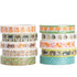YUBBAEX 10 Rolls Sparkling Washi Tape Set 8mm Skinny Gold Foil Decorative Masking Washi Tapes for Journal,Scrapbook, Planner, DIY Crafts (Cartoon ...