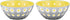 Guzzini Le Murrine 4.7" Bowl (Set of 2) - Grey & Yellow - 3 Color Technology, Chip Resistant & Unbreakable, Reusable, BPA-Free, Cereal, Soup, Frui...