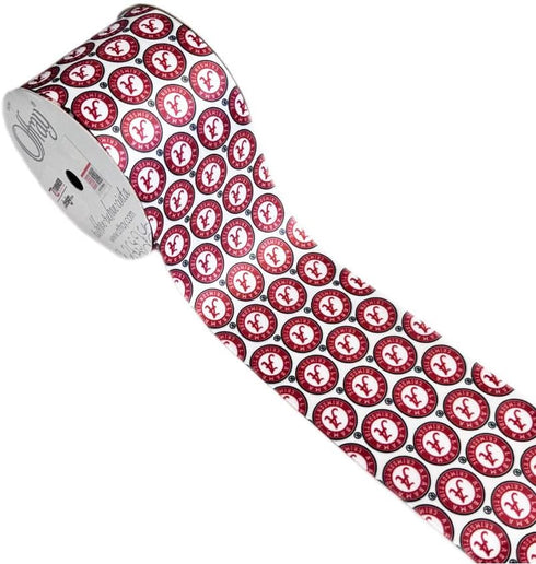 2.5" Alabama Ribbon, Licensed by Offray Ribbon - Officially Licensed (Red - 5 Yards (15 Feet))...