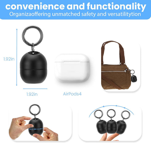 Jewelry Ring Holder Keychain,Portable Travel Sports Ring Keeper Case,Mini Small Versatile Carrying Display Storage Organizer Box With Key Chain...