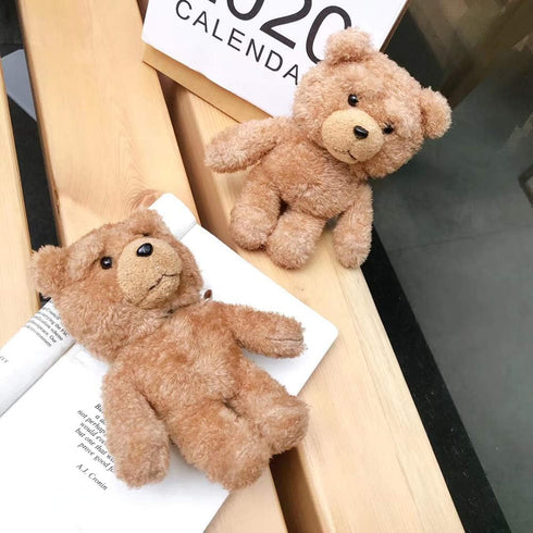 SGVAHY Furry Case for AirPods Pro 2nd/1st Generation Funny Cute 3D Cartoon Plush Design Bear Khaki Soft Warm Fluffy AirPod Pro 2 Cover with Keycha...