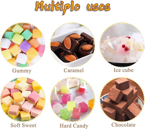 JOERSH Square Candy Molds Silicone Molds for Hard Candy, Gummy, Caramels, Chocolate, Ganache, Ice Cubes, 252 Cavity...