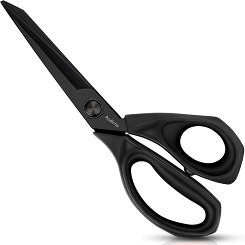 Black Titanium Fabric Scissors, Dressmaking Scissors with Heavy Duty Multi-Purpose Titanium Coated Blades and Comfortable Soft Grip Handles, Black...