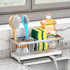 Kitchen Sink Caddy Sponge Holder Sink Caddy Organizer, 304 Stainless Steel Holder for Sink,Countertop with Removable Drain Tray with Diversion Dra...