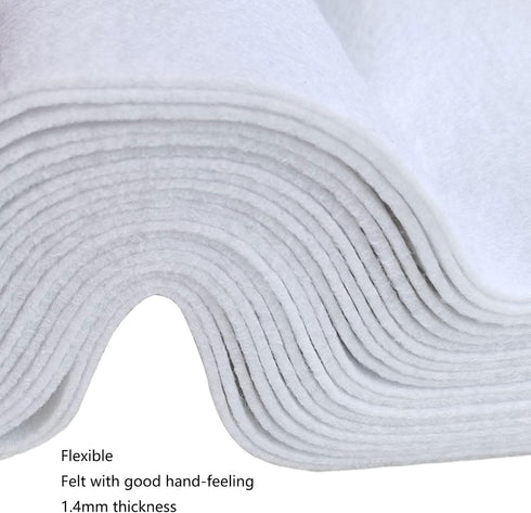 Jtnohx Soft White Felt, Flexible Felt Fabric for Toy Handwork, 1.4mm Thick 12"x12" Felt Sheets for DIY Craft and Sewing Projects...