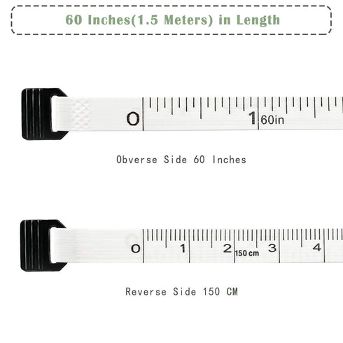 Tape Measure for Body Measuring, 60 inch Measuring Tape for Body Measurements, Double Scale Soft Tape Measure, 2PCS Retractable Fabric Tape Measur...