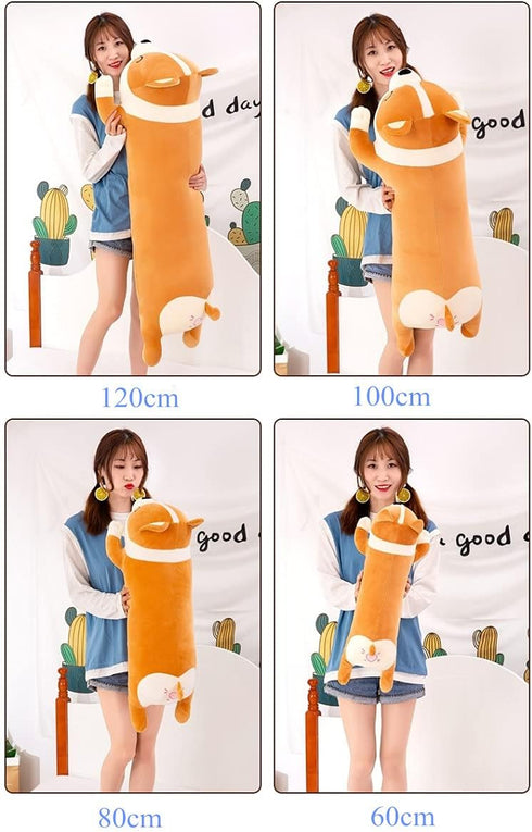 Shiba Inu Plush Pillow Stuffed Animal Dog Cute Corgi Akita Soft Plush Toy Comfort Cushion Gifts for Girls Boys (Sleeping, 60cm/23.6inch)...