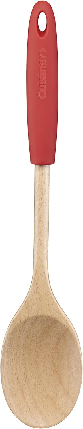 Cuisinart Silicone Beachwood Solid Spoon, Red...