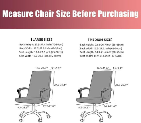 SARAFLORA 2 Pack Office Chair Cover, Stretchable Desk Chair Cover Removable Computer Chair Cover for Office Chair with Zipper Universal Spandex Ro...
