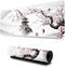 Japanese Cherry Blossom White Gaming Mouse Pad XL, Extended Large Mouse Mat Desk Pad, Stitched Edges Mousepad, Long Nonslip Rubber Base Mice Pad, ...