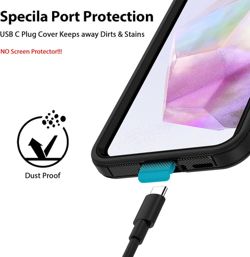 Jiunai for Samsung Galaxy A35 5G Case, Galaxy A35 Case Shockproof Heavy Duty Dual Layer Protective Tough Dust Proof Rugged Cover Cell Phone Case f...