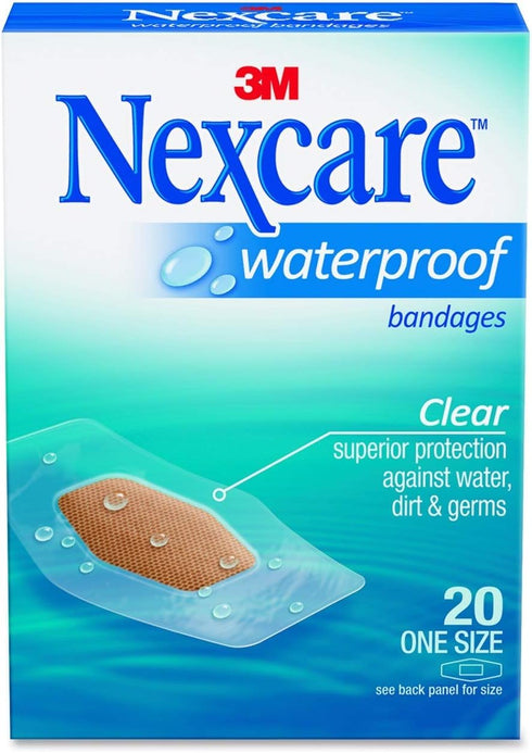 3M Waterproof Bandages, 1-1/16"x2-1/4", Clear (MMM58620PB) Category: Bandages and Dressings - 20 ct...