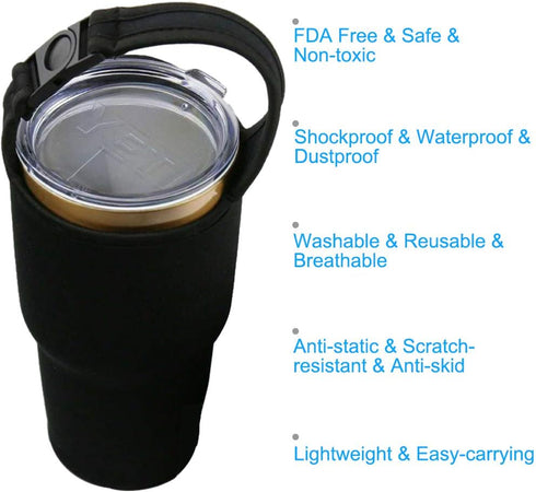 2 Pack Tumbler Carrier Holder Pouch for All 30oz Stainless Steel Travel Insulated Coffee Mug,DanziX Neoprene Sleeve with Carrying Handle,Fit for Y...