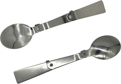 Maydahui 2PCS Folding Spoon and Fork SUS 18/10?304?Stainless Steel Spork Portable Camping Cutlery Multi-Functional Foldable Fruit Forks for Outdoo...