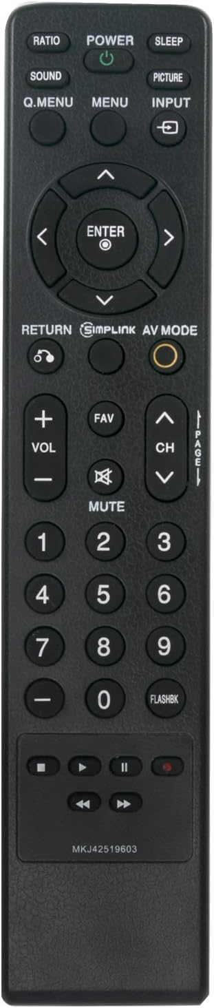 New Remote Control MKJ42519603 Replacement Compatible with LG LED TV 42PG20C 50PG20C 50PG30 60PG30 50PG30C 60PG30C 42PG10 50PG10 42PG20 50PG20 MKJ...