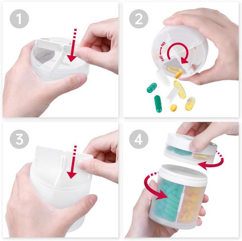 Extra Large Supplement Organizer and Portable Pill Case with 8 Compartments Double Layers Medicine Dispenser Monthly Vitamins Organizers Pill Bott...