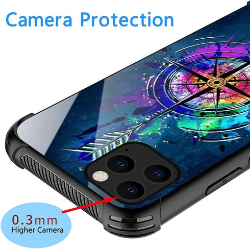 DJSOK Compatible with iPhone 13 Pro Max Case?Design Pattern Back Bumper Anti Scratch Reinforced Corners Soft TPU Caver,Cases for Men Women-Compass...