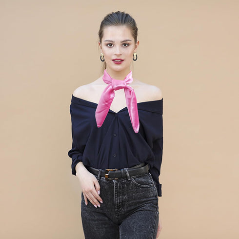 2pcs Head Scarf Square Neck Ribbon Neck Scarf Satin Scarf Handkerchief for Halloween Retro Women Costume Accessory...
