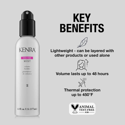 Kenra Volume Mist 2 | Volume Builder | Lightweight, Fine Mist | Low Hold, Flexible Fininsh | Thermal Protection | Volume That Lasts Up To 48 hours...