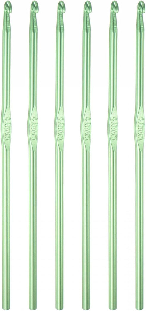 uxcell Aluminum Crochet Hook 4mm US Size G (Size 6) Knitting Needles for DIY Craft Yarn Green 6Pcs......
