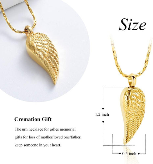 Imrsanl Angel Wing Cremation Jewelry Urn Necklace for Ashes for Women Men Stainless Steel Urn Pendant Ashes Holder Memorial Jewelry...