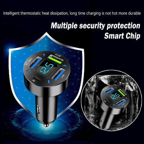 Car Fast Charger,PD/QC3.0 Car USB Charger with LED Lights,Cigarette Lighter USB Charger Compatible for iPhone Galaxy iPad Pro& More Mobil Phone...