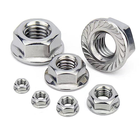 M10x1.5mm DIN6923 Serrated Flange Nuts 12 Pack 304 Stainless Steel Hex Lock Nuts Full Thread for Industrial Construction Fasteners...
