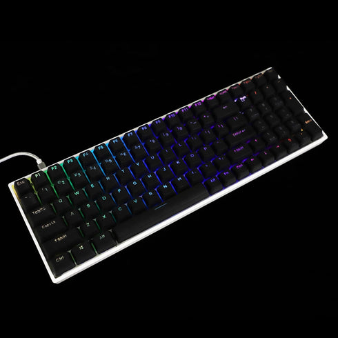 YMDK Double Shot 108 Dyed PBT Shine Through OEM Profile Keycap Rainbow Carbon Sunset Backlit Keycaps for MX Switches Mechanical Keyboard?Only Keyc...