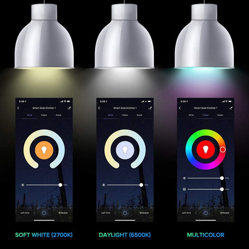 Smart Light Bulbs, 16W 1600 Lumens WiFi LED Color Changing A21 Bulb 100W Equivalent Dimmable 2700K-6500K RGBCW, Tunable White Works with Alexa, Go...