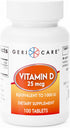 GeriCare Vitamin D 25mcg Tablets Dietary Supplement, 100 Count (Pack of 1)...