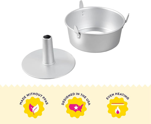Wilton Round Aluminum Angel Food Cake Pan, Tube Bakeware for Fluffy Cakes, Durable, Even Heating, Rust-Resistant, Professional Quality, 10 in., Pa...