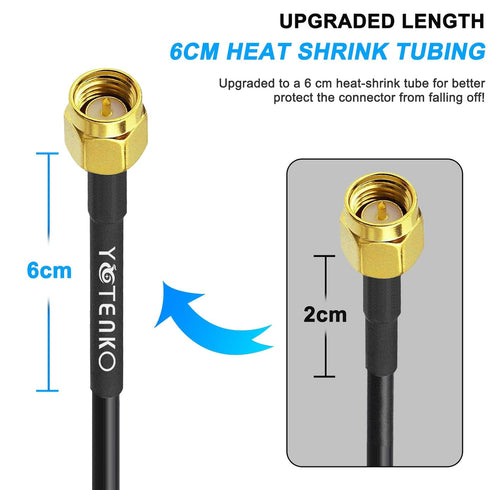 RF Coaxial Cable 16.4ft/5M RG58 SMA Male to SMA Female 50ohm Low Loss and Two-Way Radio Cord RG58 Coax Cable for Router/Antenna/Signal Enhancer/Wi...